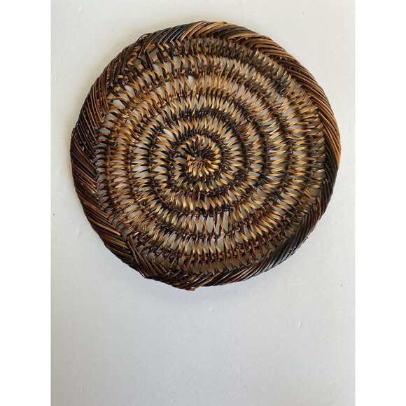 Vintage Woven Wicker Rattan Hot Pads Trivets Pot Holders Decor MCM Round Square - Picture 10 of 10